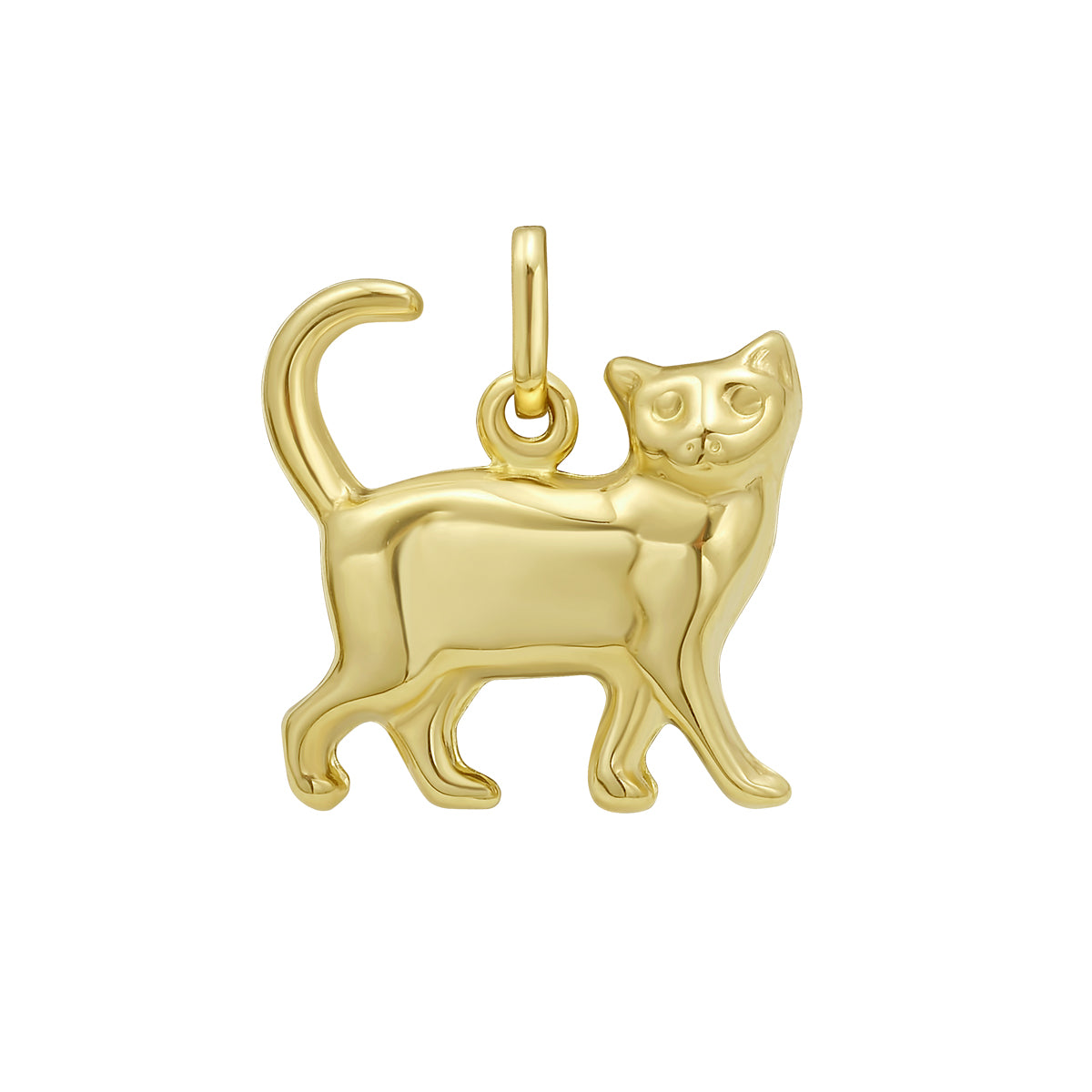 14K Gold Cat Charm