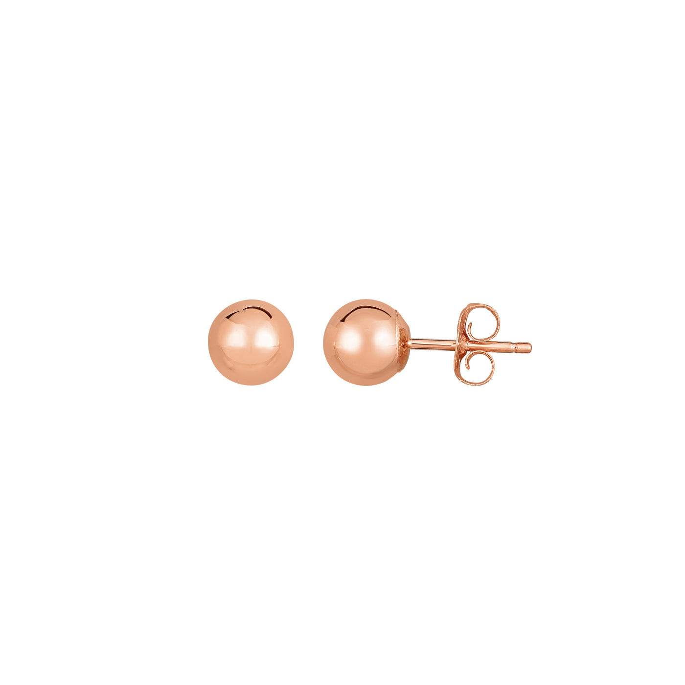 14K Gold Polished 6mm Post Earring