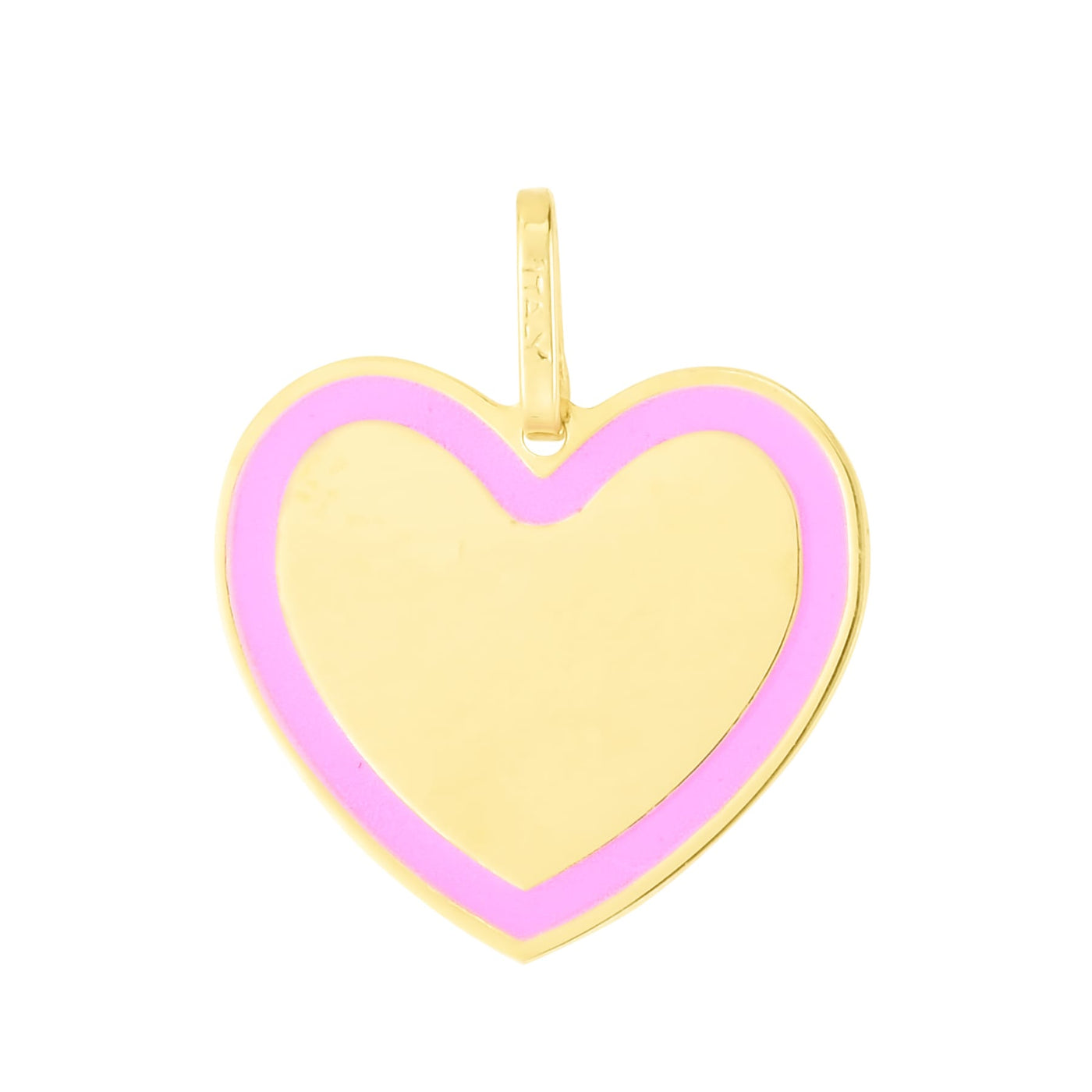 14K Pink Enamel Heart Charm