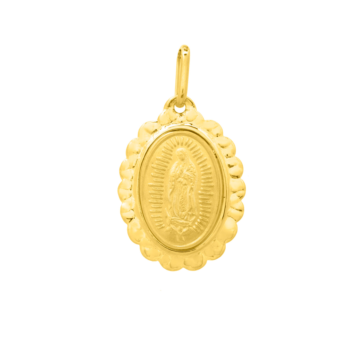 14K Gold Our Lady of Guadalupe Pendant