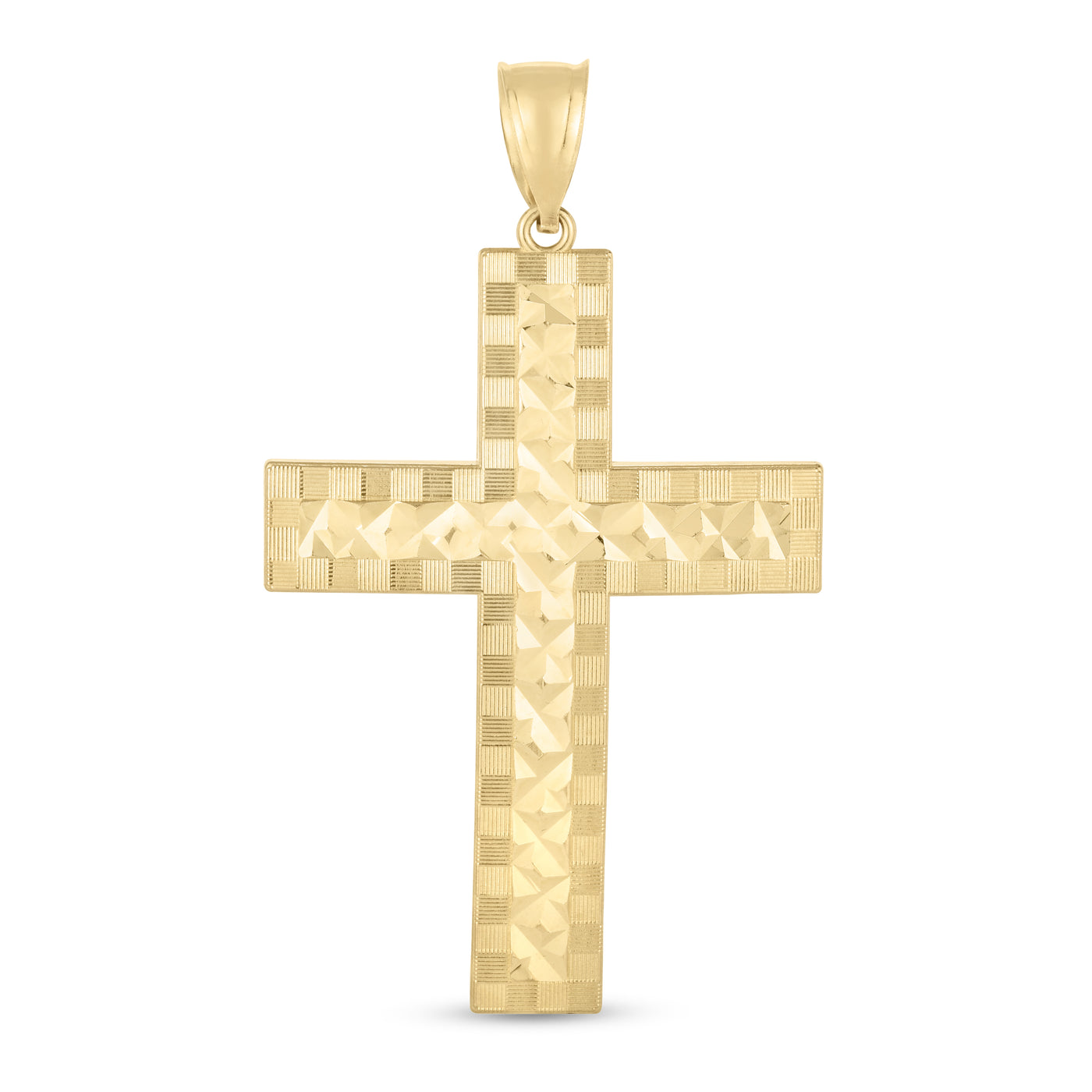 14K Gold Textured Cross Pendant