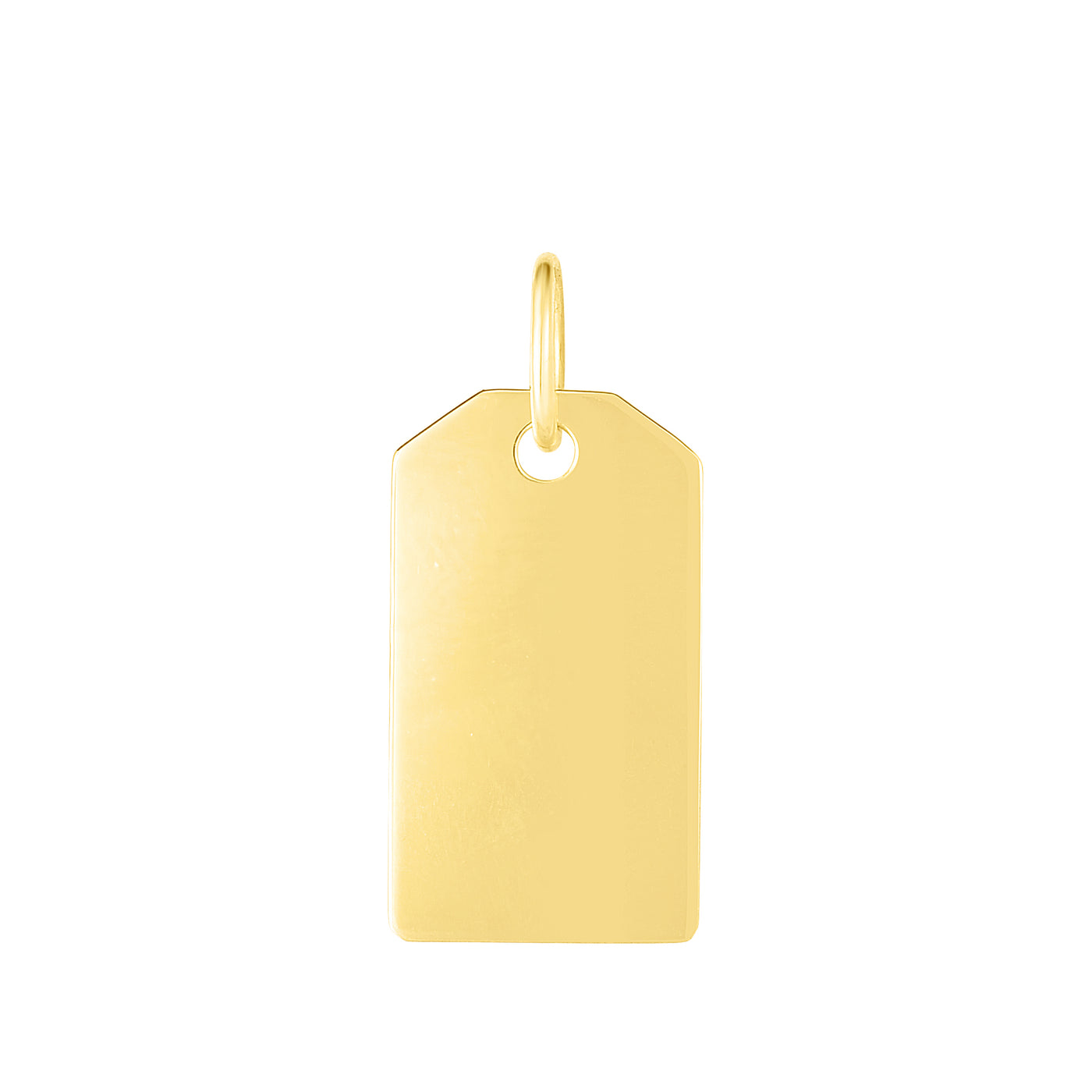 14K Gold Dog Tag Pendant