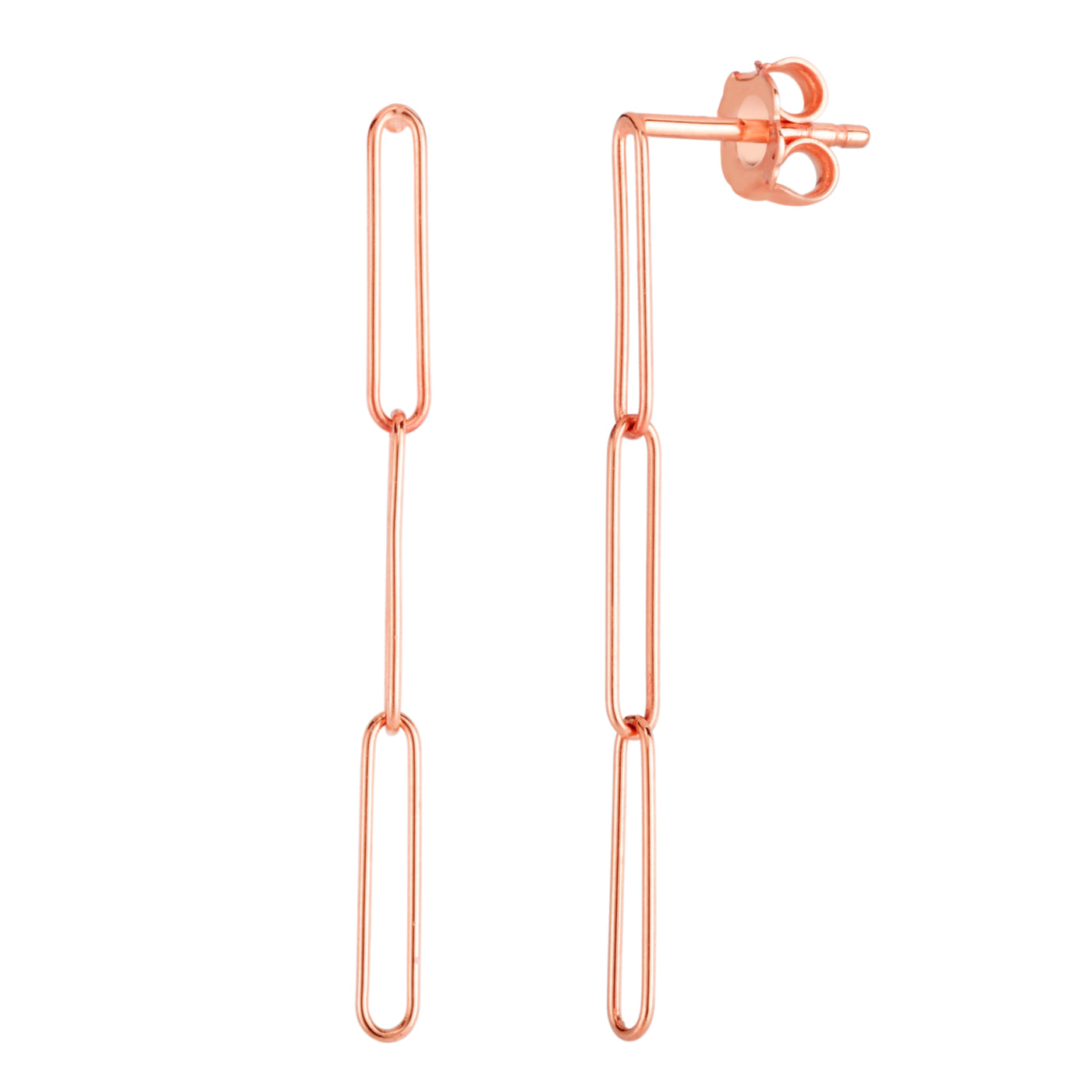 14K Lungo Paperclip Drop Earring