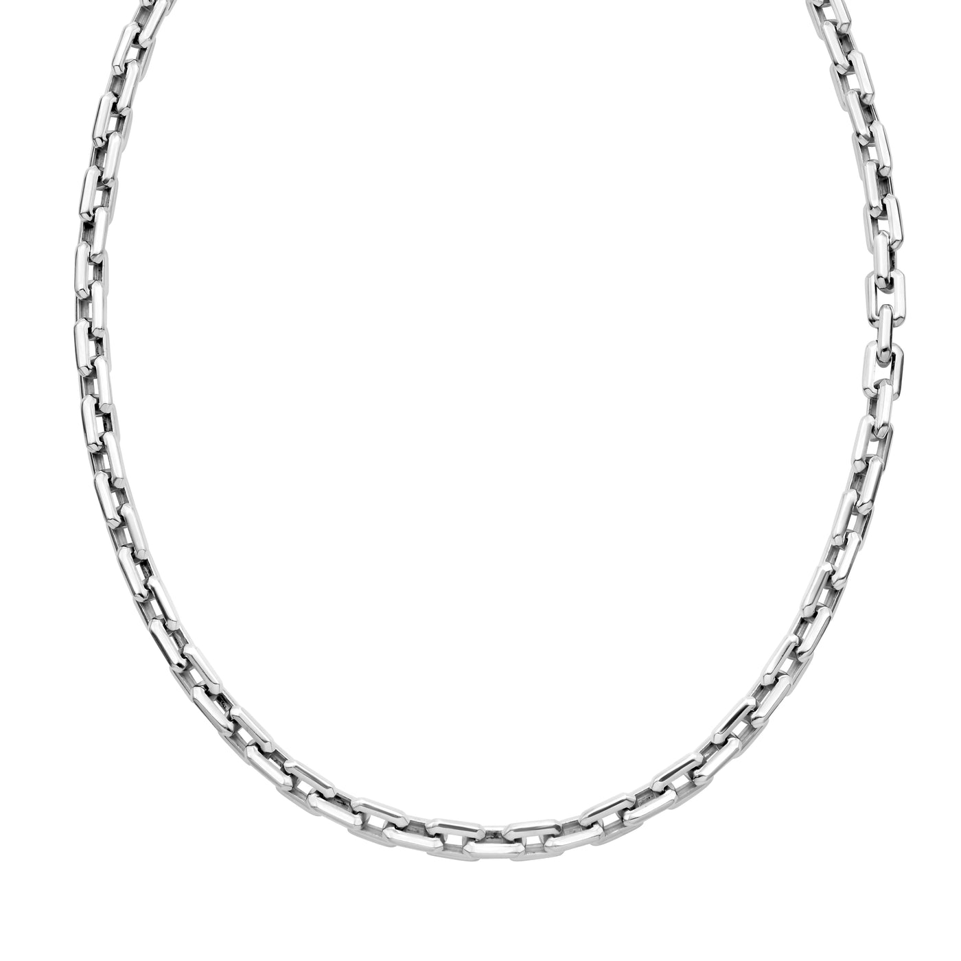 Silver Rectangular Link Necklace