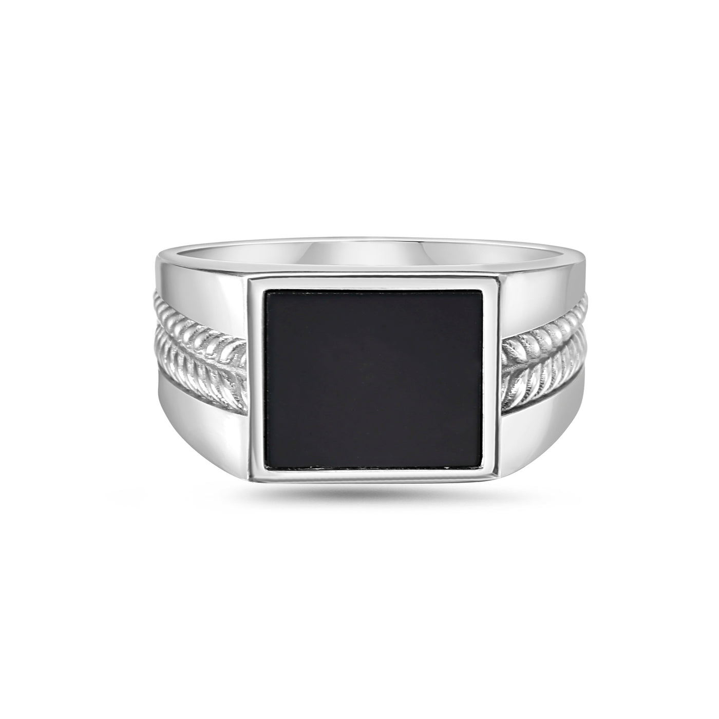 Silver Mens Square Signet Ring