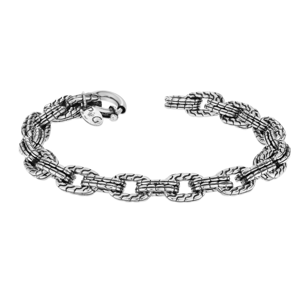 Double Woven Link Mens Bracelet