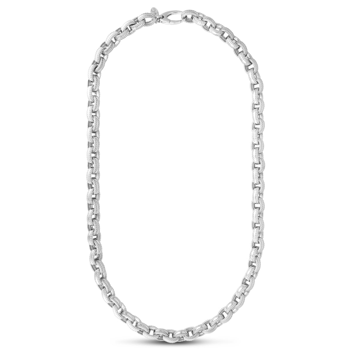 Mens Cable Edge Rolo Link Chain Necklace