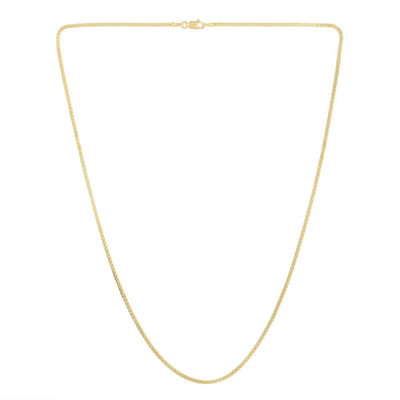 14K Gold 1.65mm Popcorn Chain