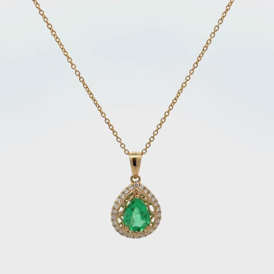 Emerald and Diamond Pendant