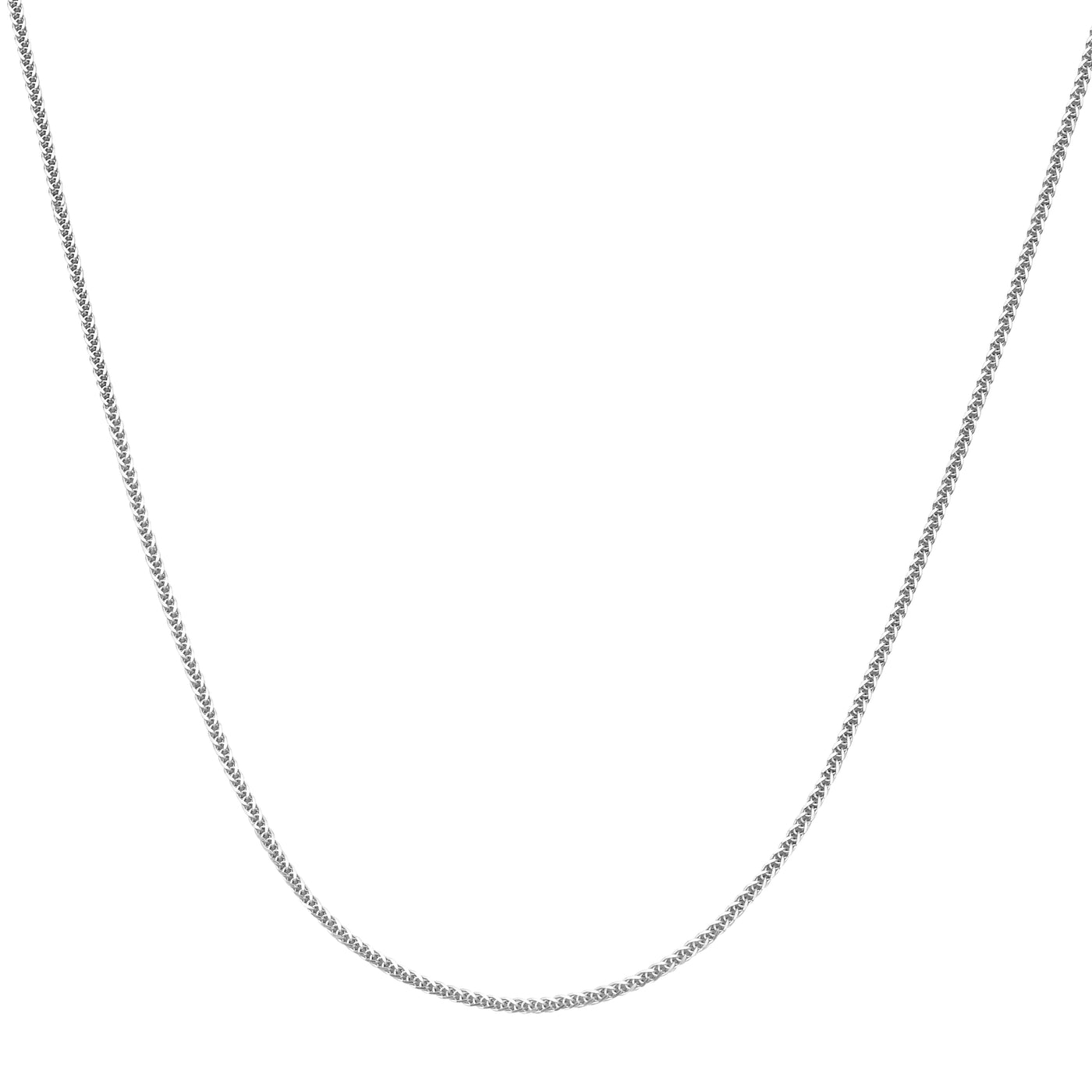 Platinum 1.4mm Diamond Cut Square Wheat Chain