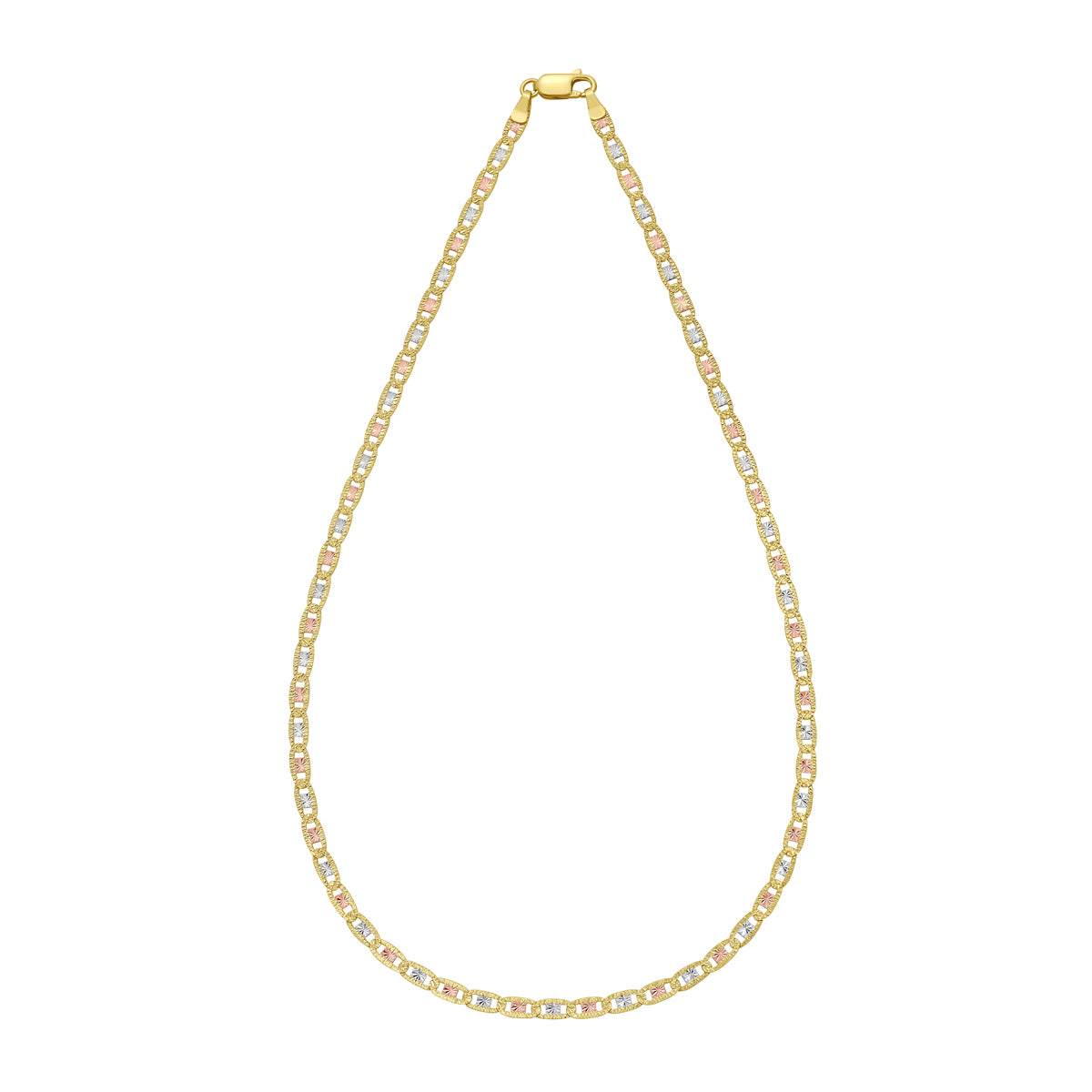 14K Gold 3.5mm Pave Valentino Chain