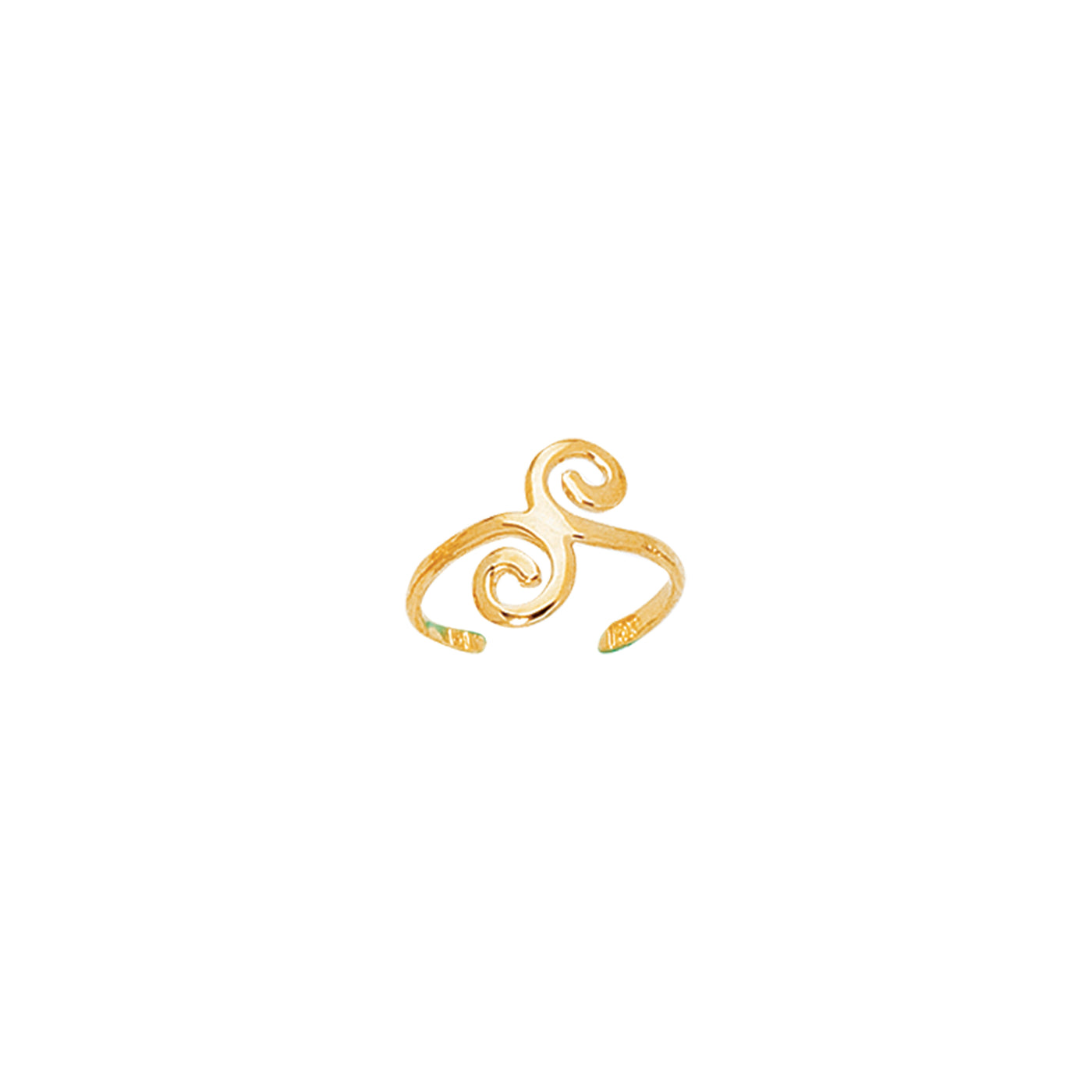 14K Gold Swirl Toe Ring