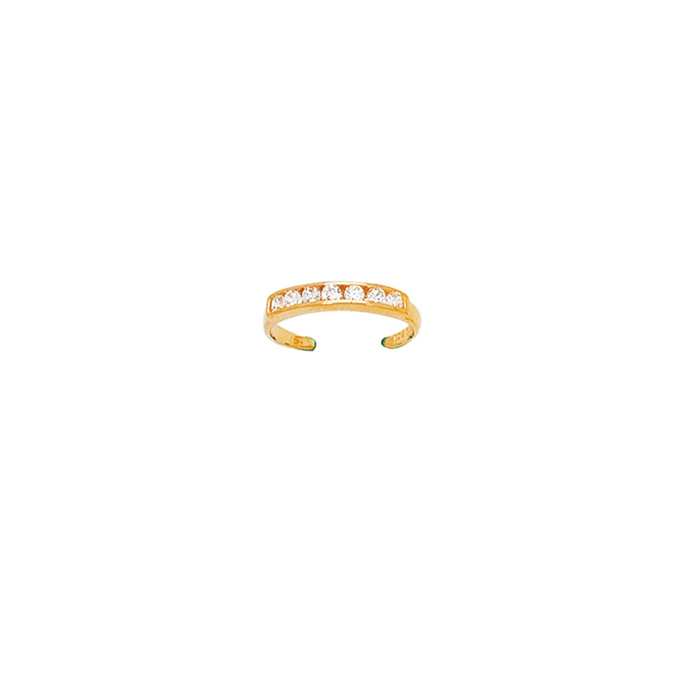 14K Gold CZ Channel Set Toe Ring