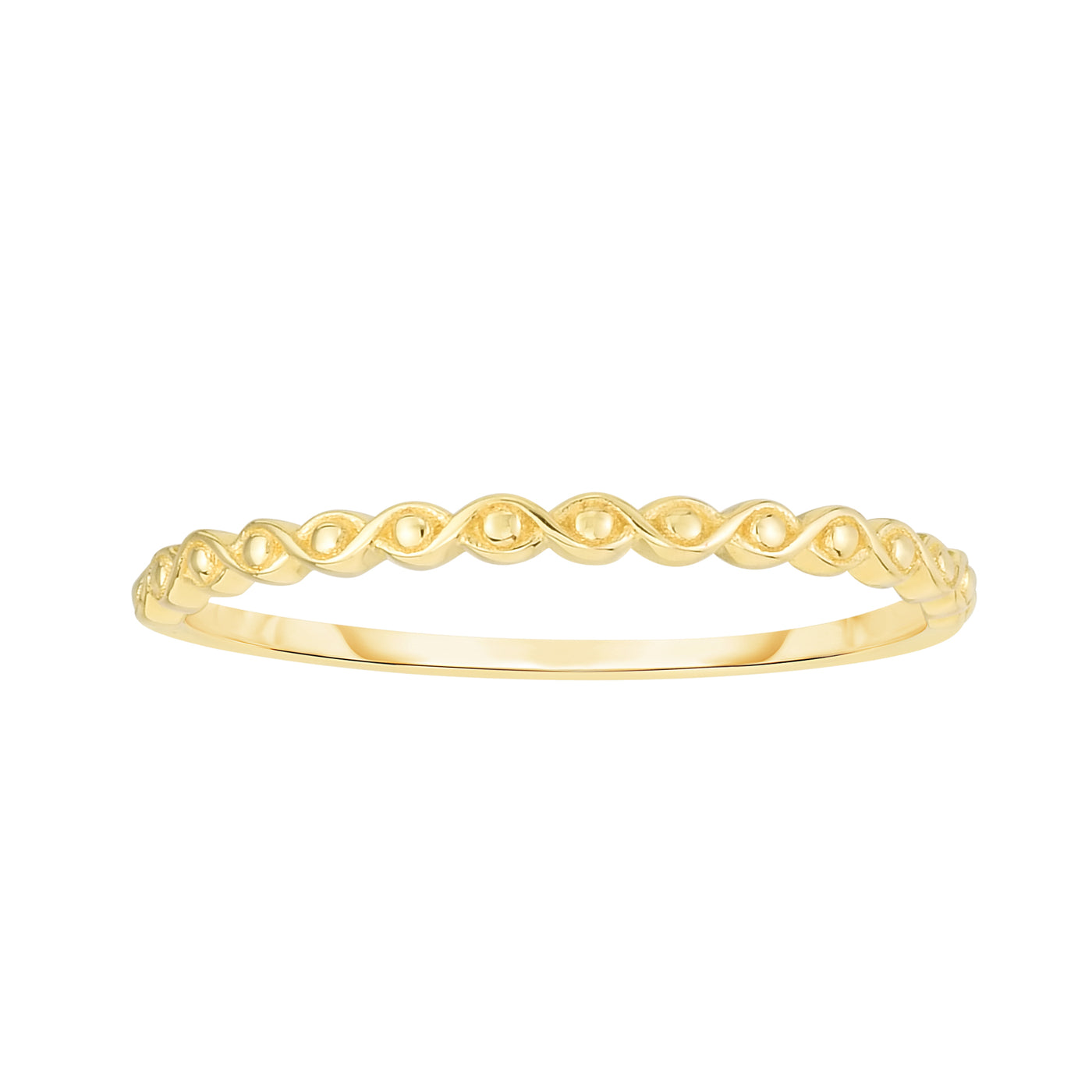 14K Infinity Bead Ring