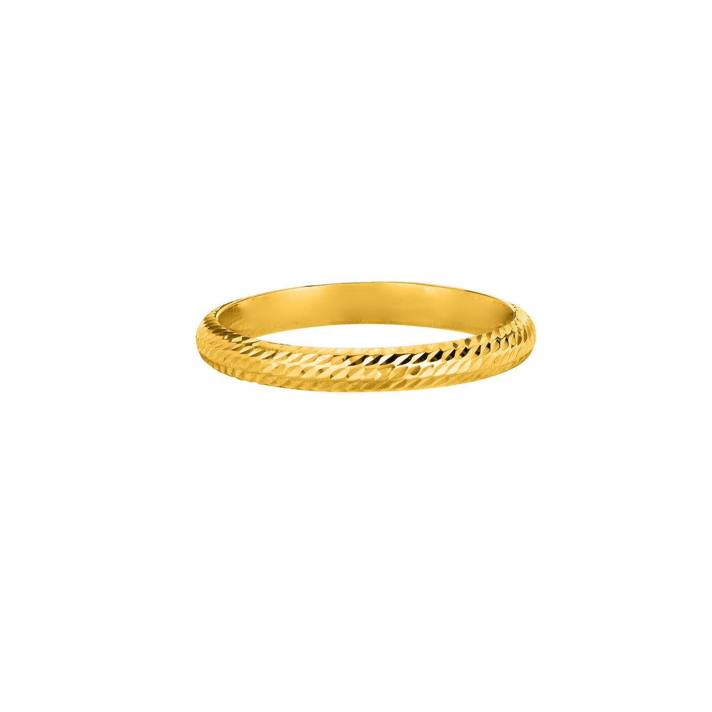 14K Gold Diamond Cut Wedding Band