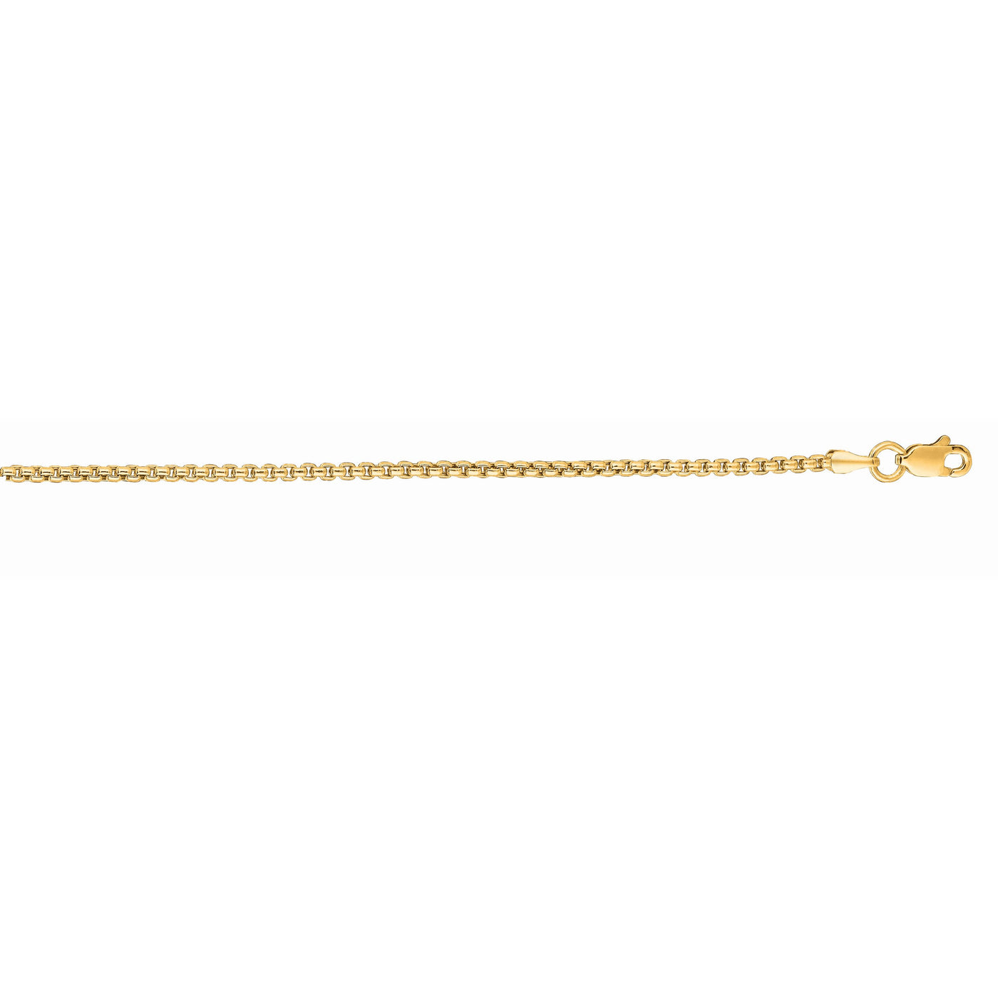 14K Gold 1.3mm Lite Round Box Chain