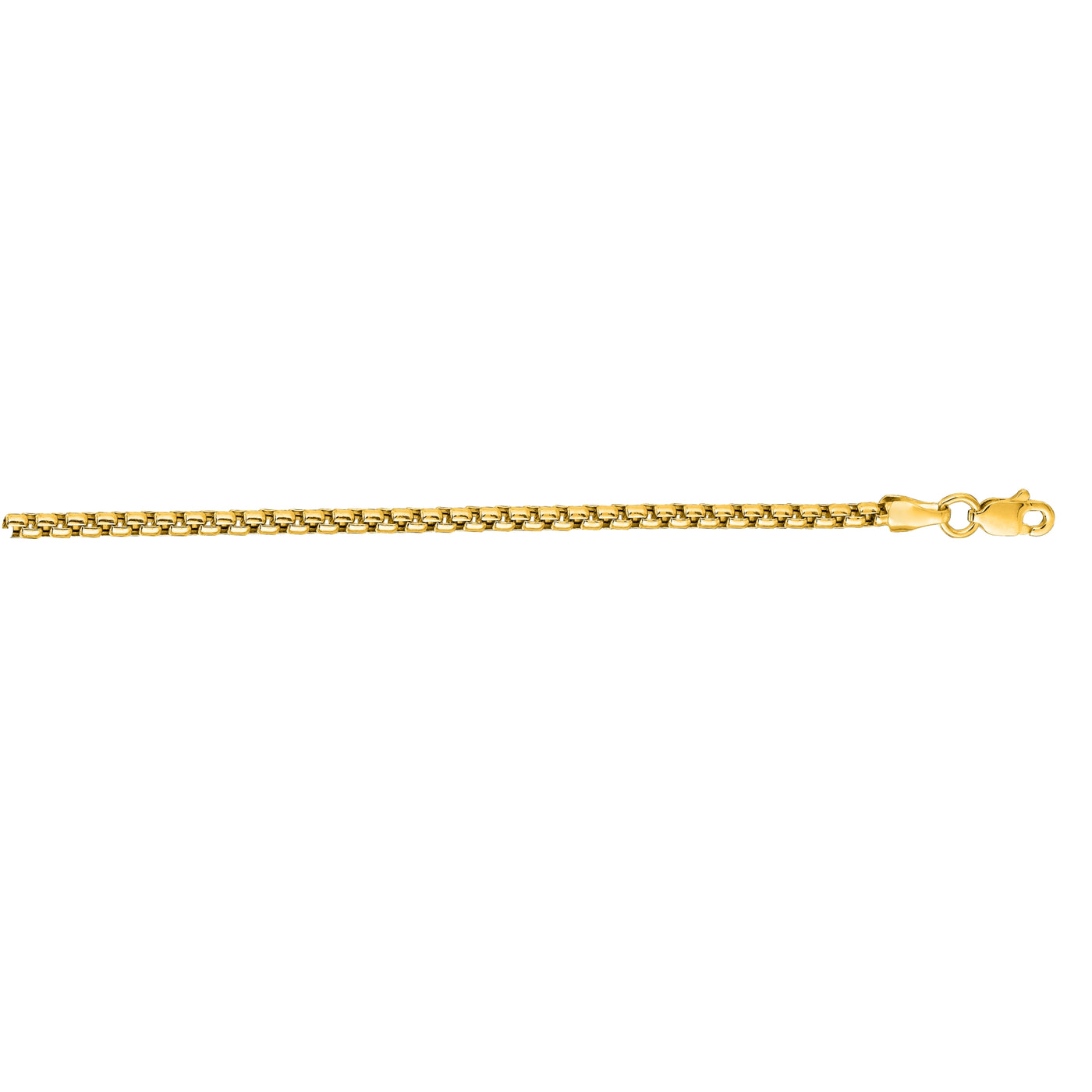 14K Gold 3.4mm Lite Round Box Chain