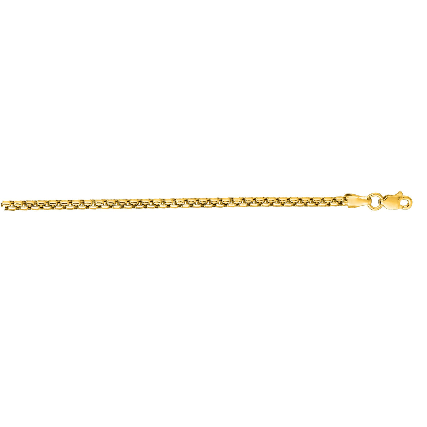 14K Gold 3.4mm 22"" Lite Round Box Chain