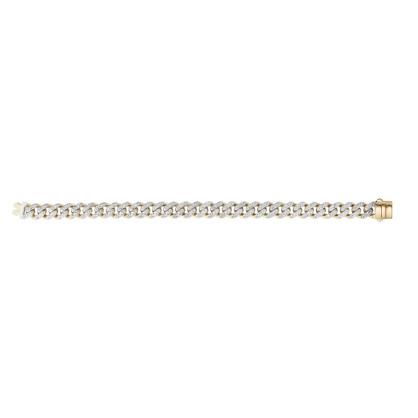 14K Gold 9.5mm Lite Miami Cuban with Diamonds