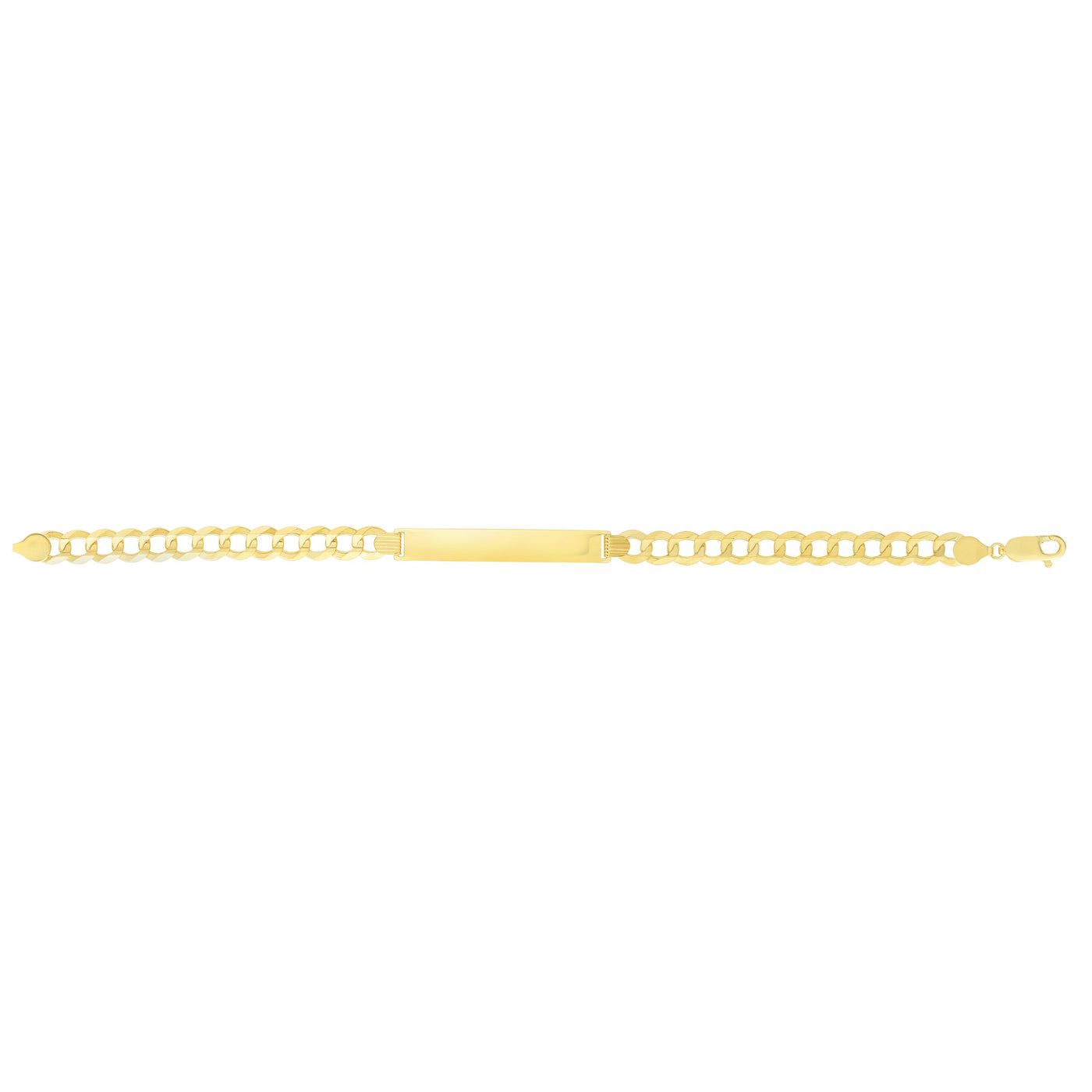 14K Gold 6.7mm Polished Curb ID Bracelet