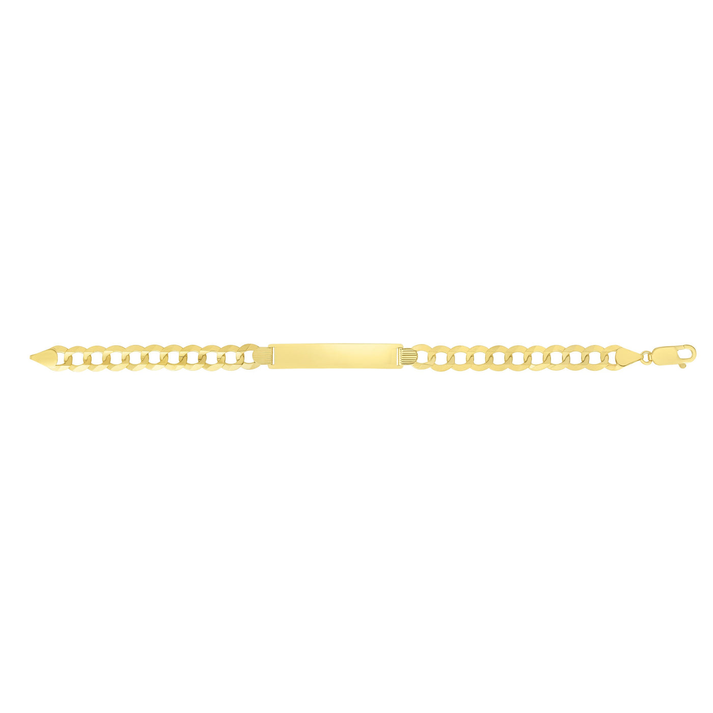 14K Gold 8.3mm Polished Curb ID Bracelet