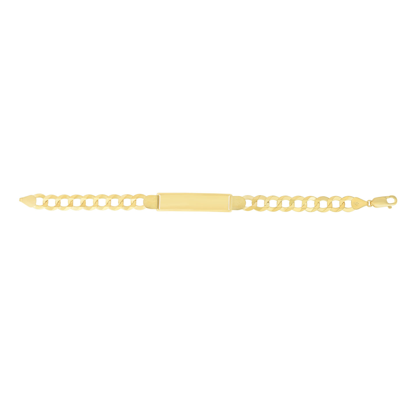 14K Gold 10mm Polished Curb ID Bracelet