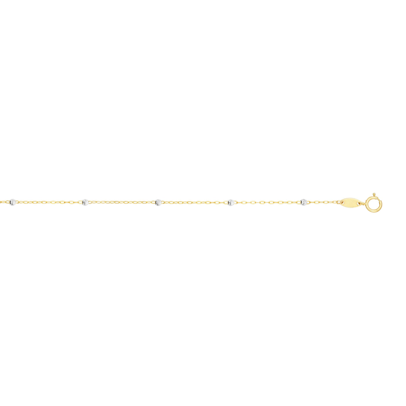 14K Gold 3.5mm Diamond Cut Bead Saturn Chain