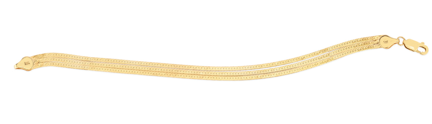 14K Multi-strand Herringbone Necklace