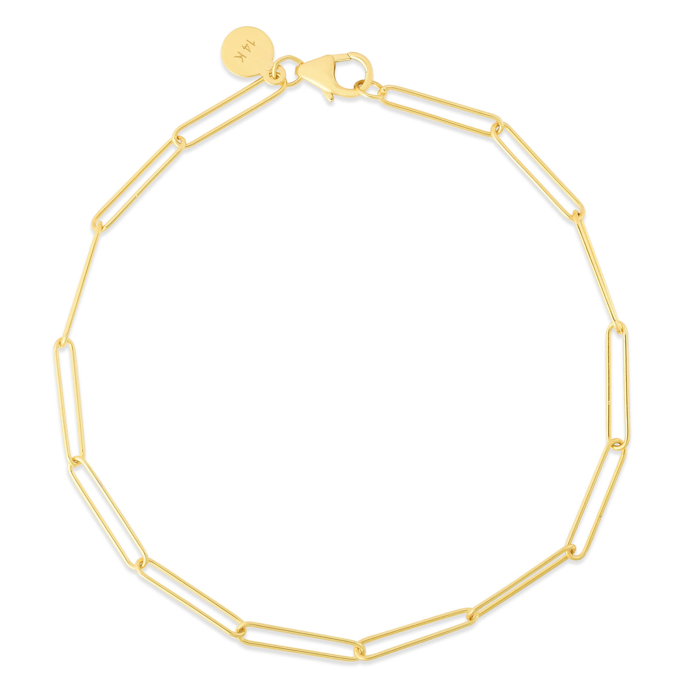 14K Lungo Paperclip Chain Bracelet