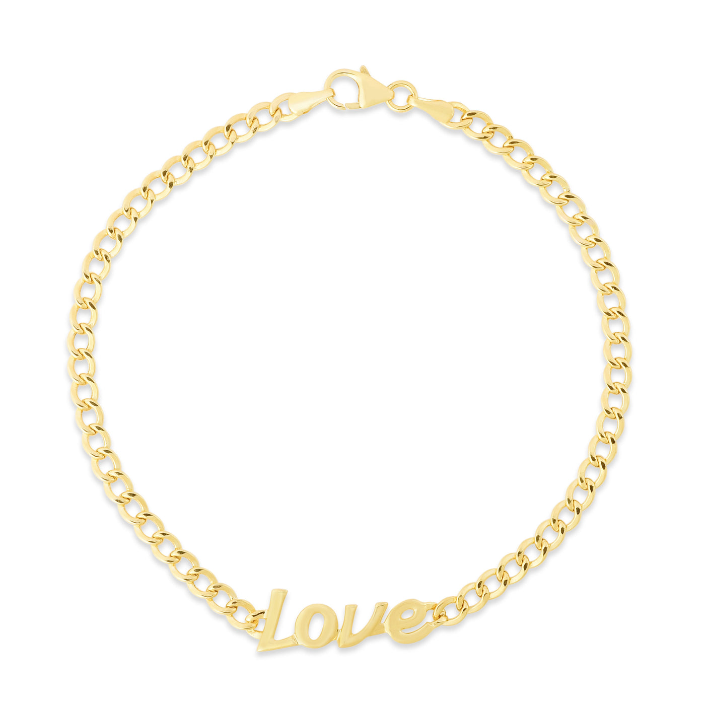 14K Love Curb Bracelet