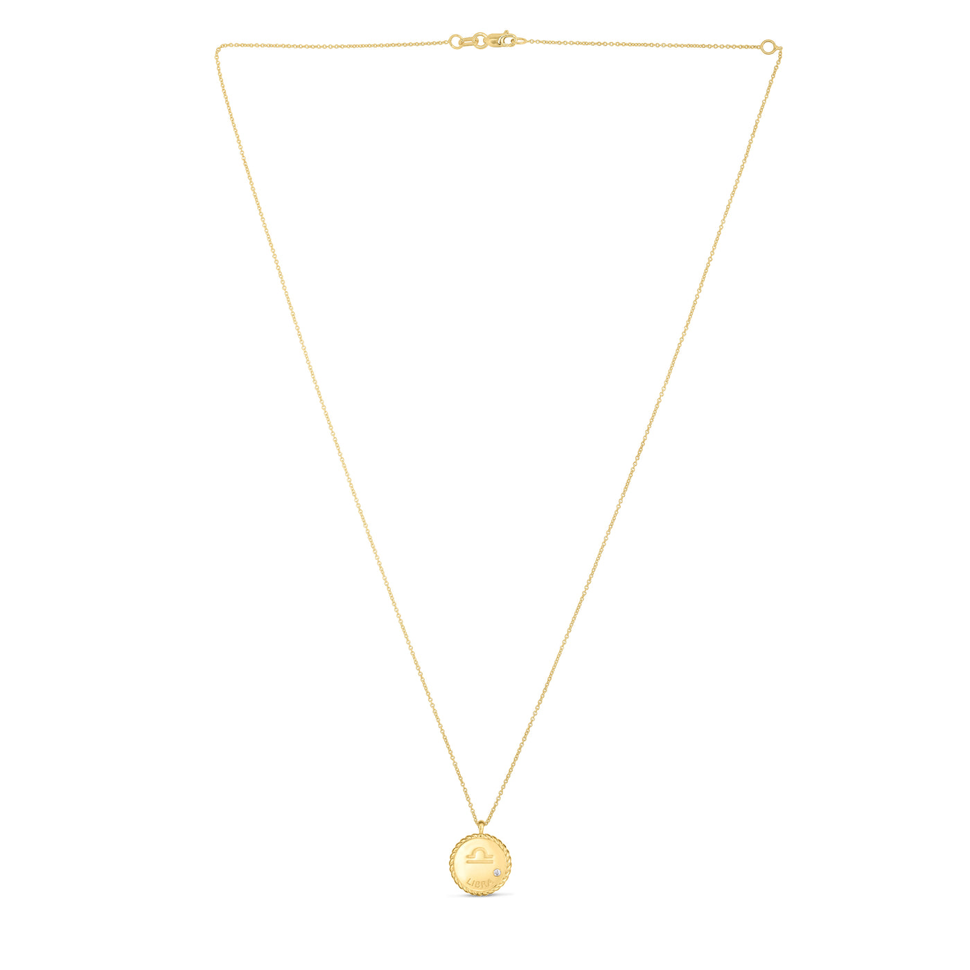 14K Gold Libra Pendant Necklace