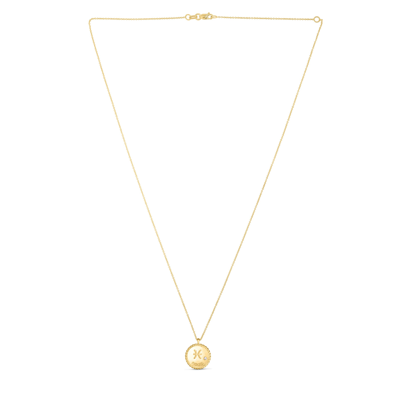 14K Gold Pisces Pendant Necklace