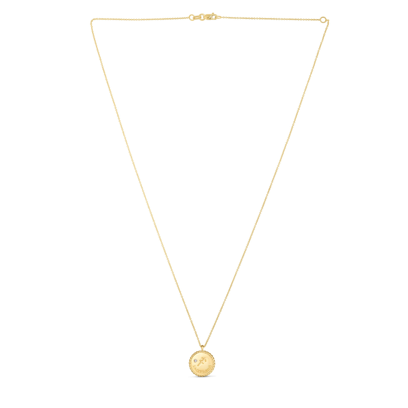 14K Gold Sagittarius Pendant Necklace