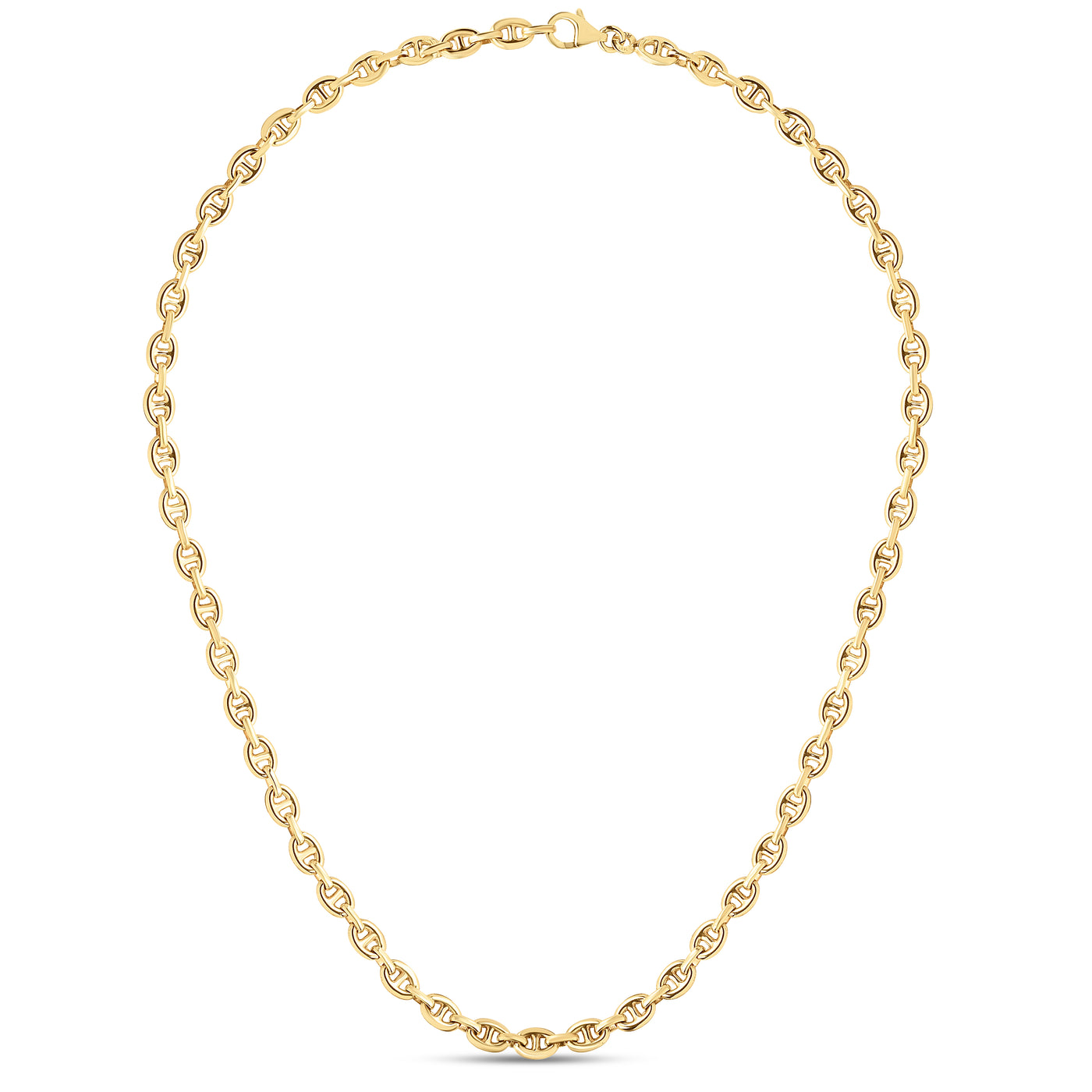 14K Puffed 5.4mm Mariner Necklace