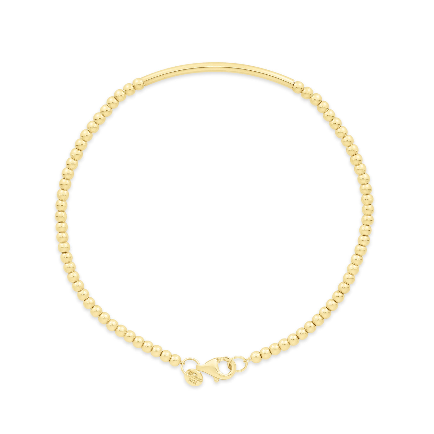 14K Gold Bead Bar Bracelet