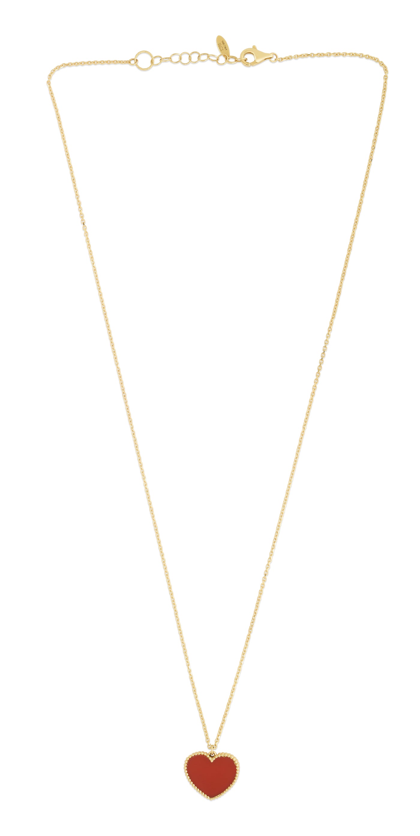 14K Gold Red Cornelia Heart Necklace