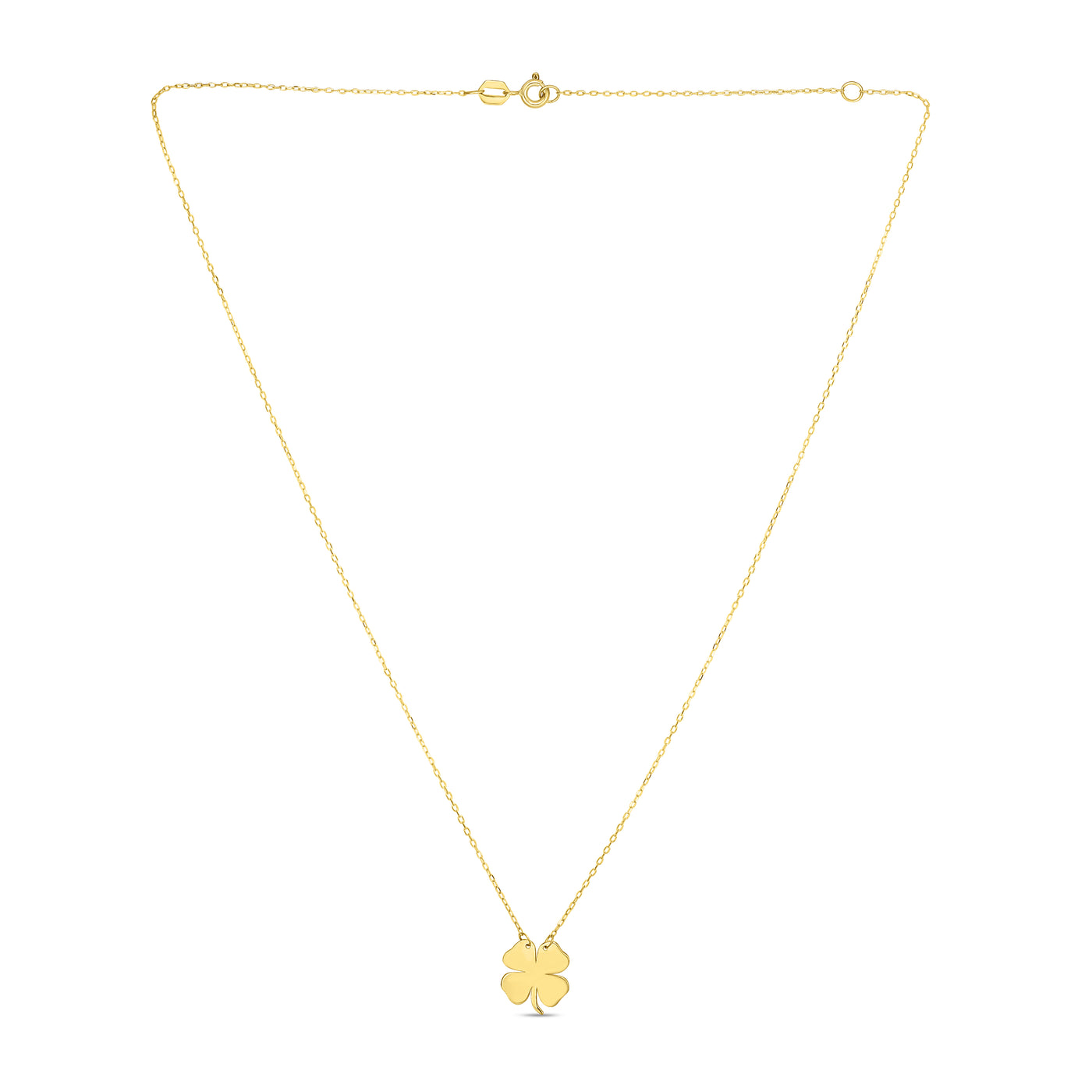 14K Gold Clover Necklace