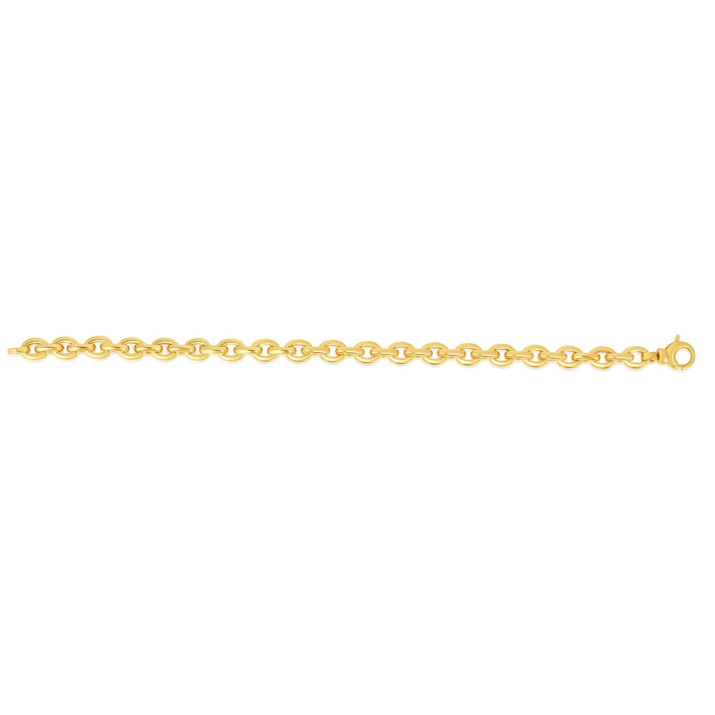 14K Gold Polished Oval Rolo Inspired Link Chain