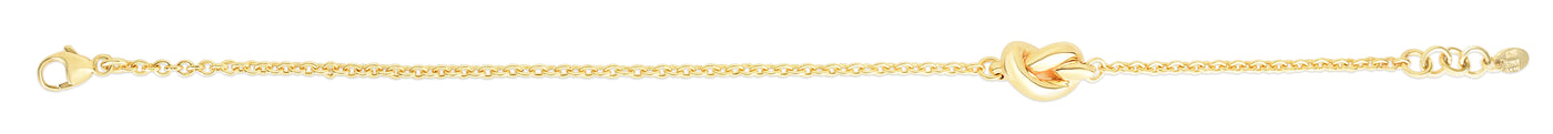 14K Gold Polished Puffed Love Knot Bracelet