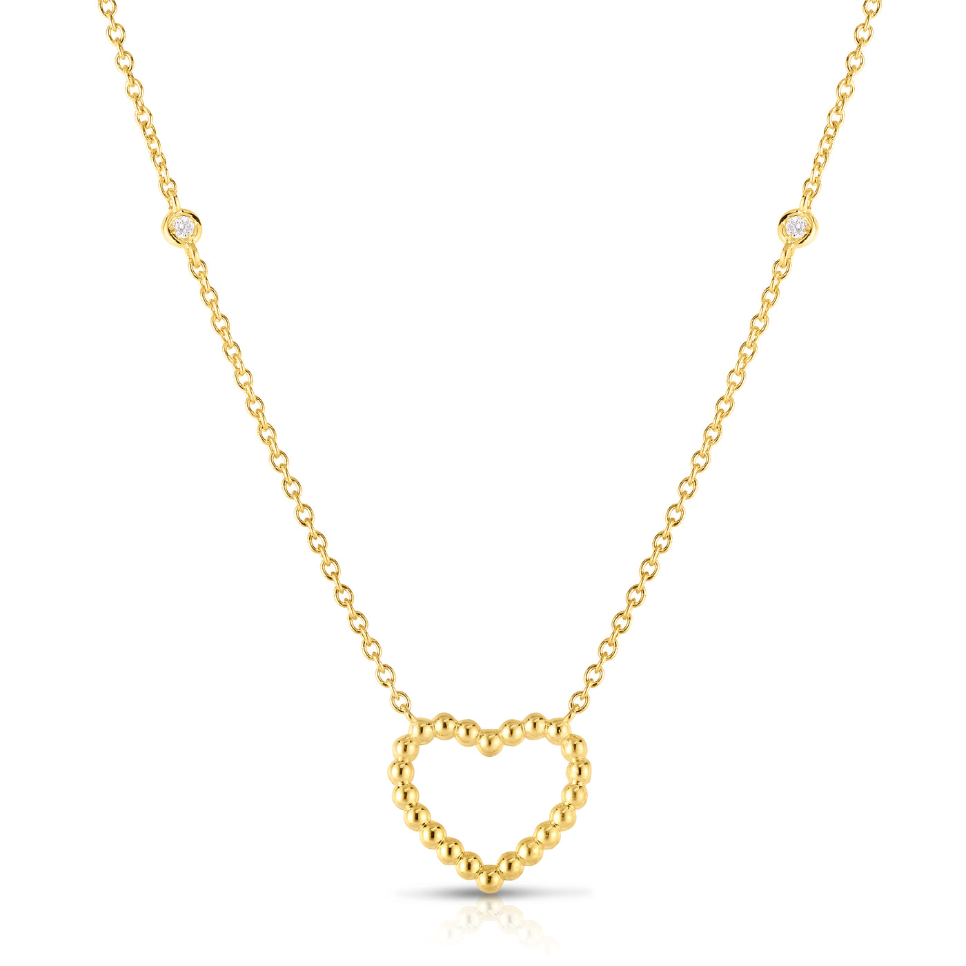 14K Gold Popcorn Heart Necklace