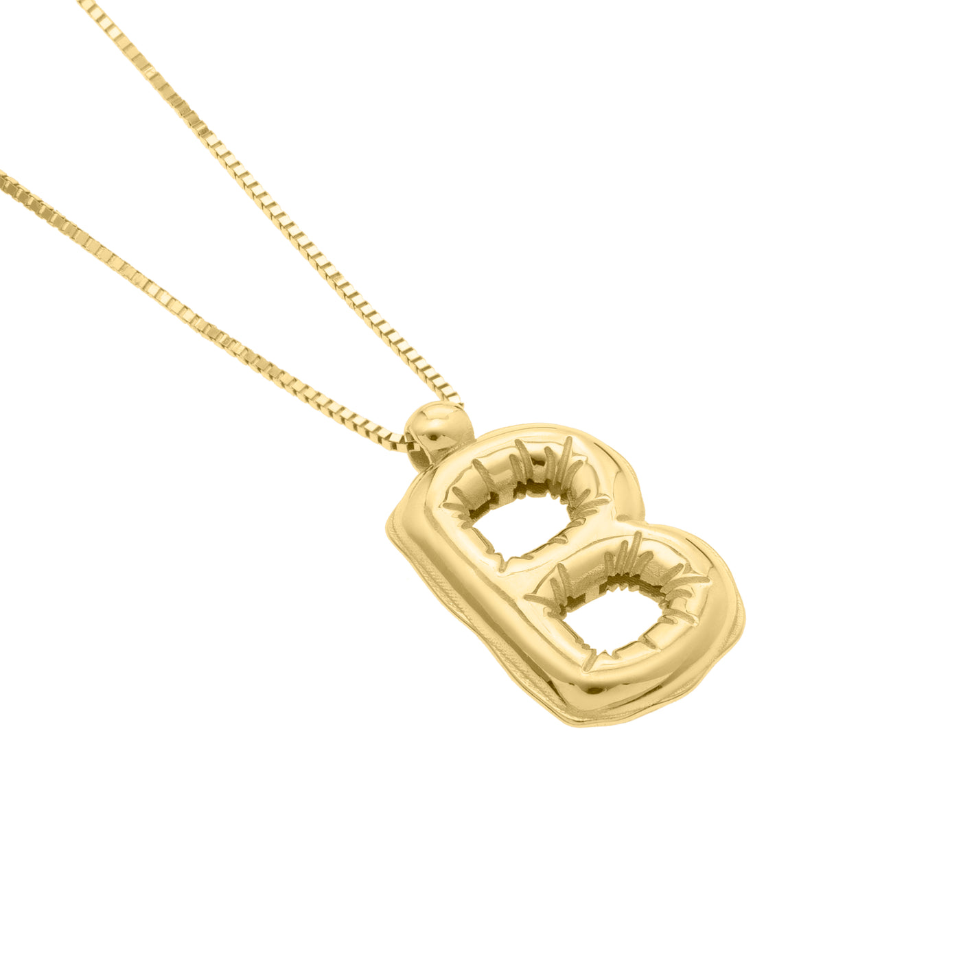 14K Helium Initial B Pendant