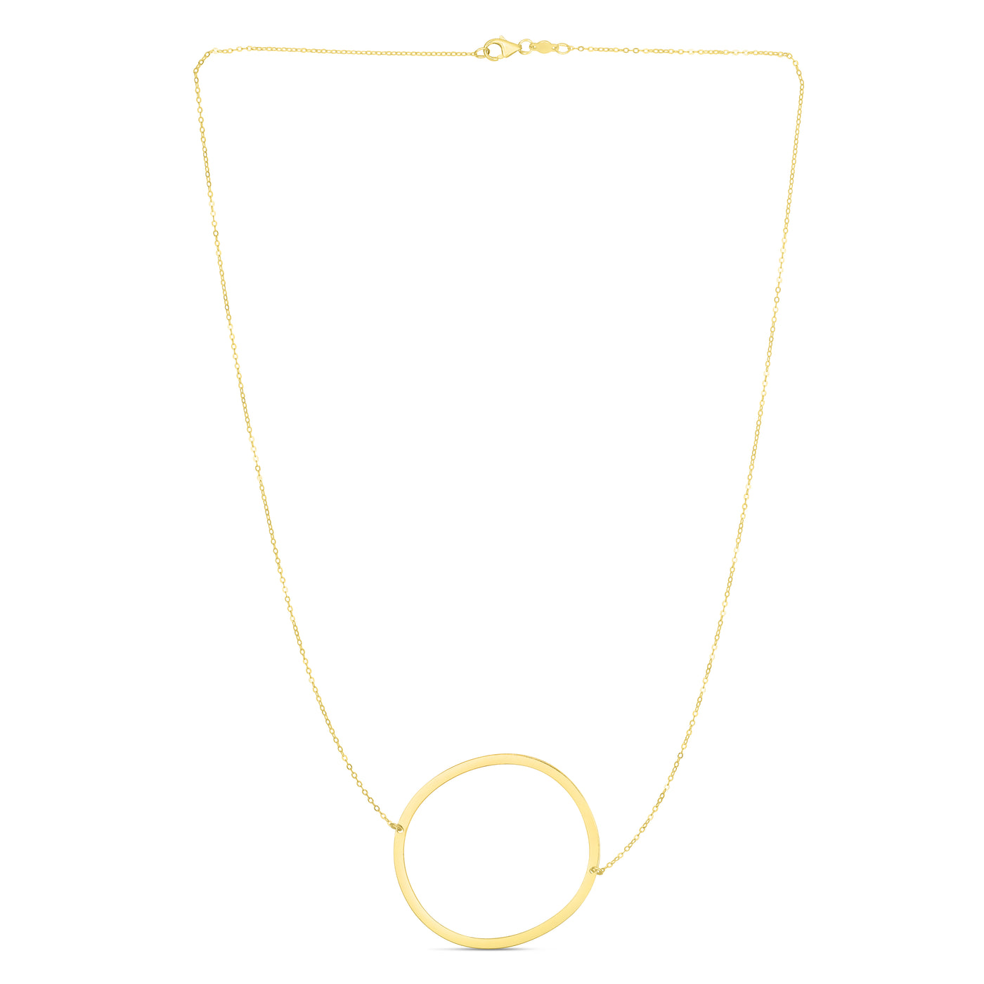 14K Gold Large Initial O Necklace