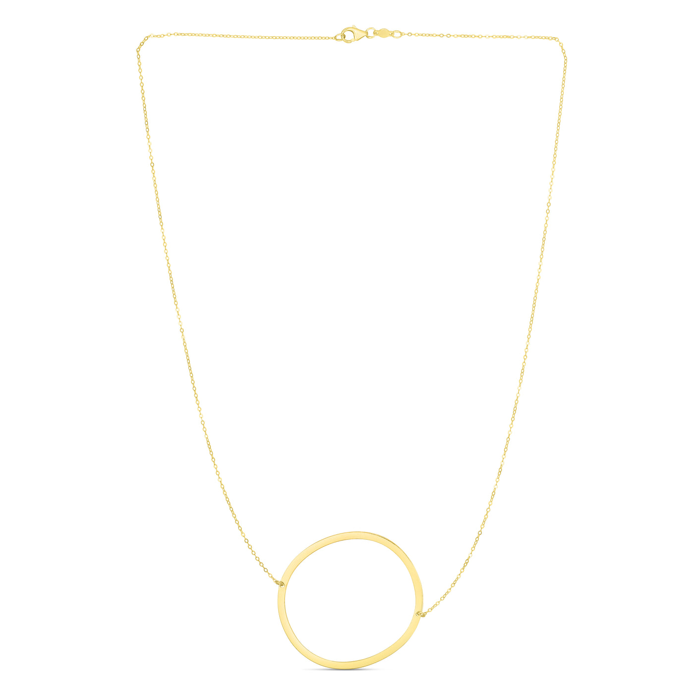 14K Gold Large Initial O Necklace