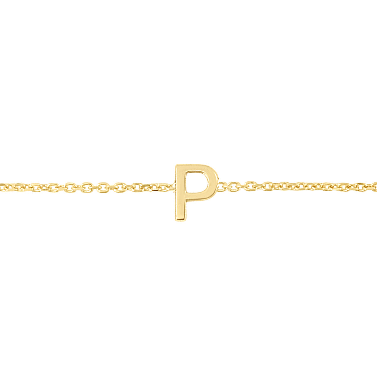 14K Mini Initial P Bracelet