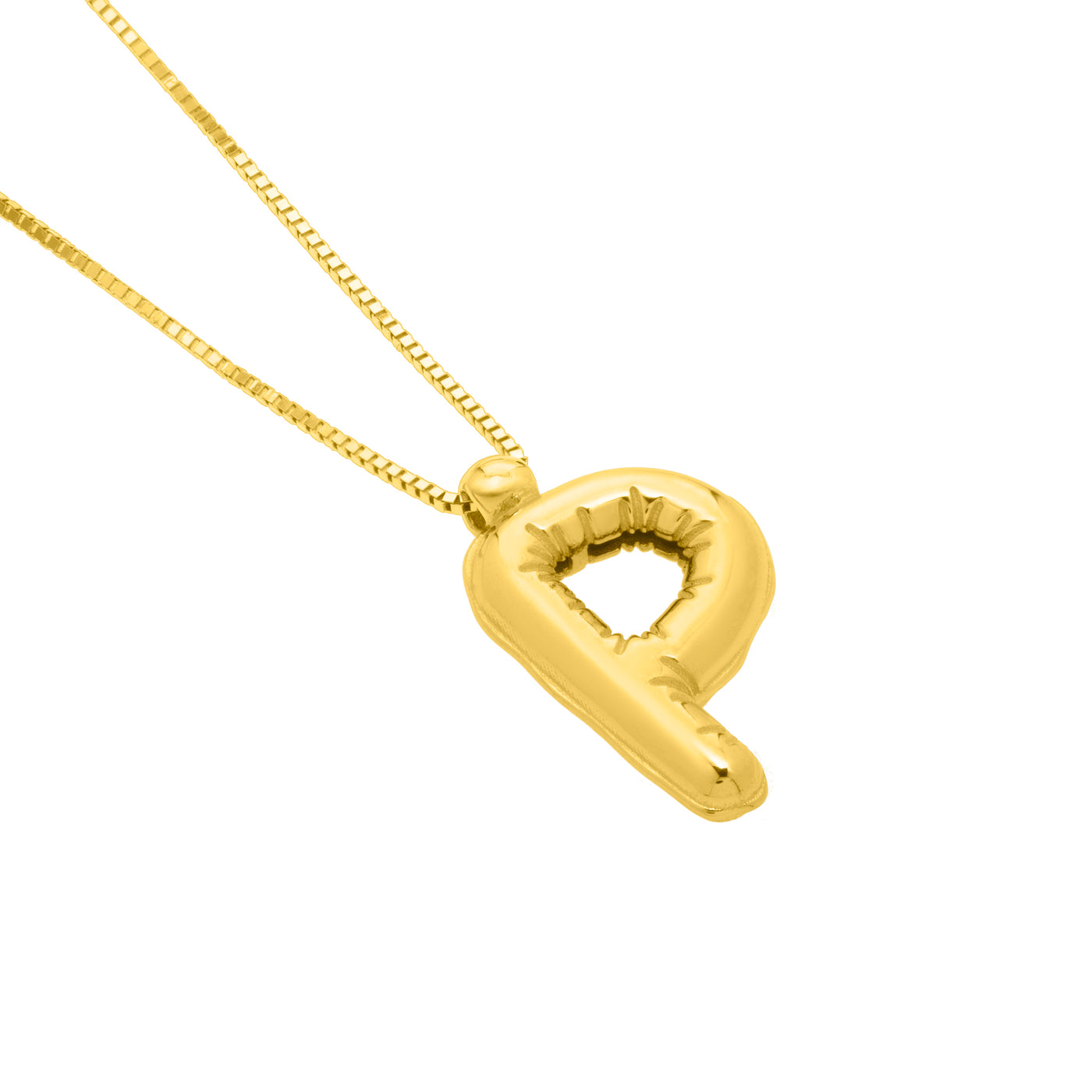 14K Helium Initial P Pendant