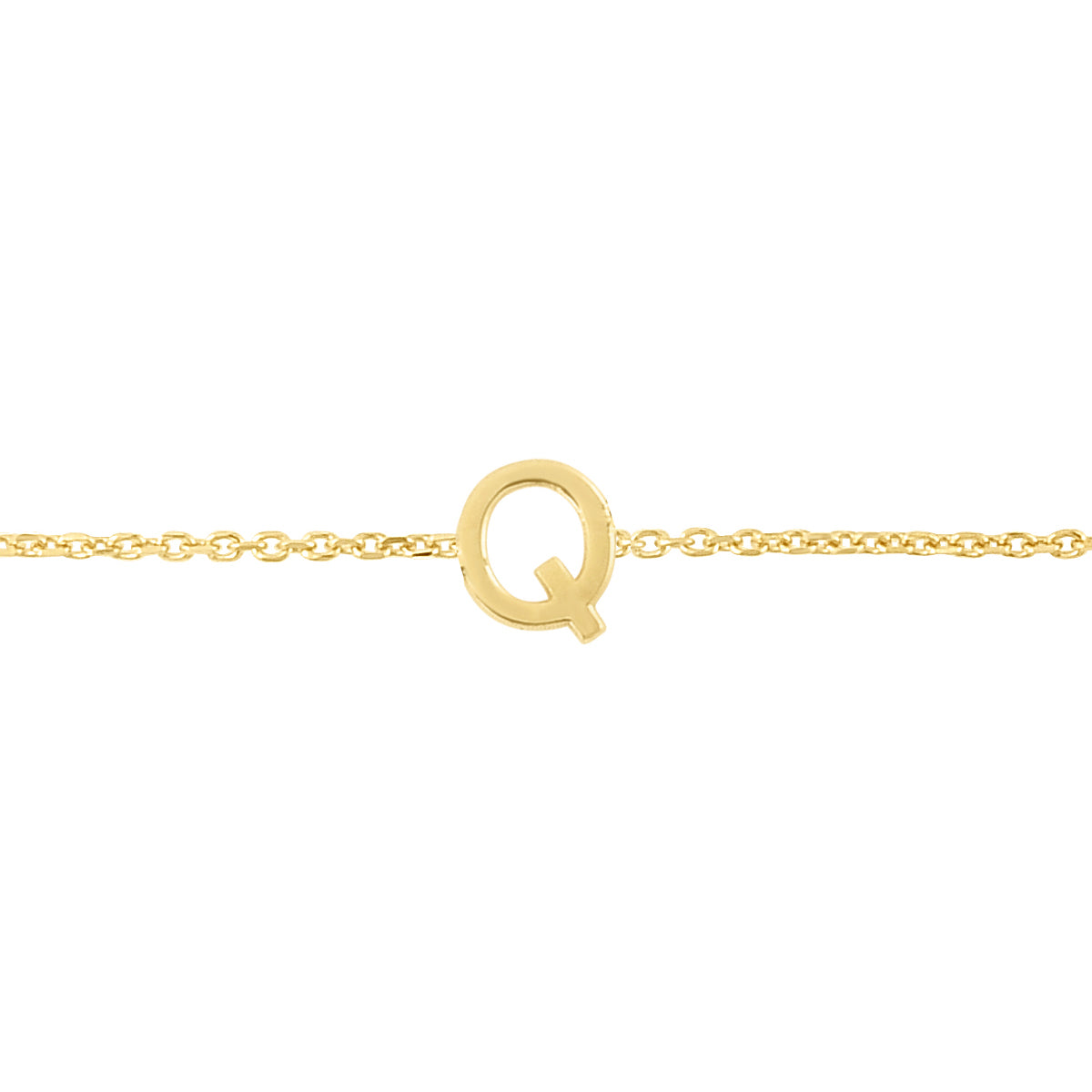 14K Mini Initial Q Bracelet