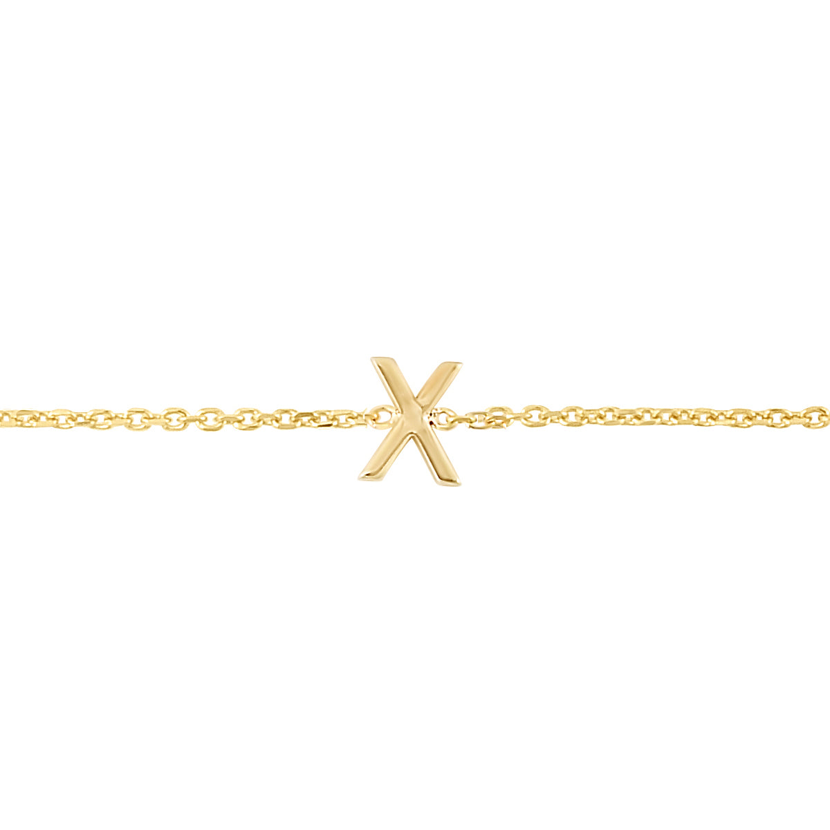 14K Mini Initial X Necklace