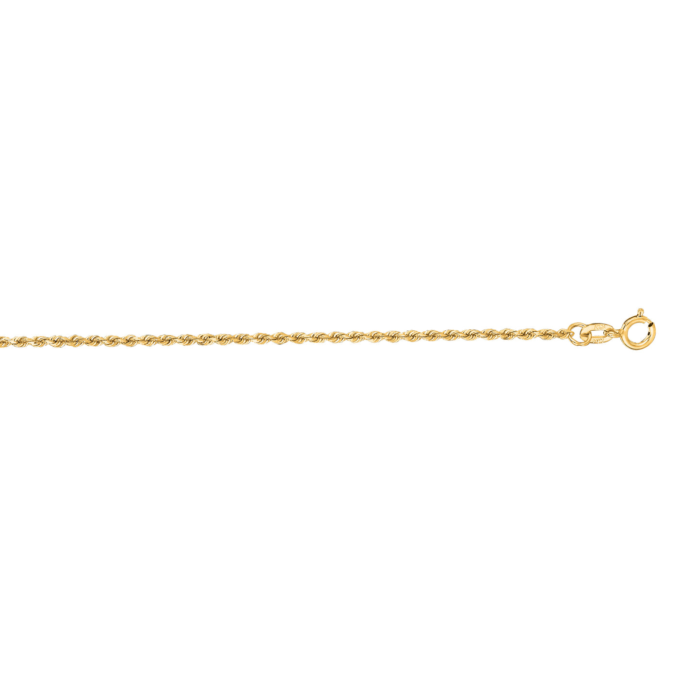14K Gold 18"" 1.4mm Diamond Cut Royal Rope Chain