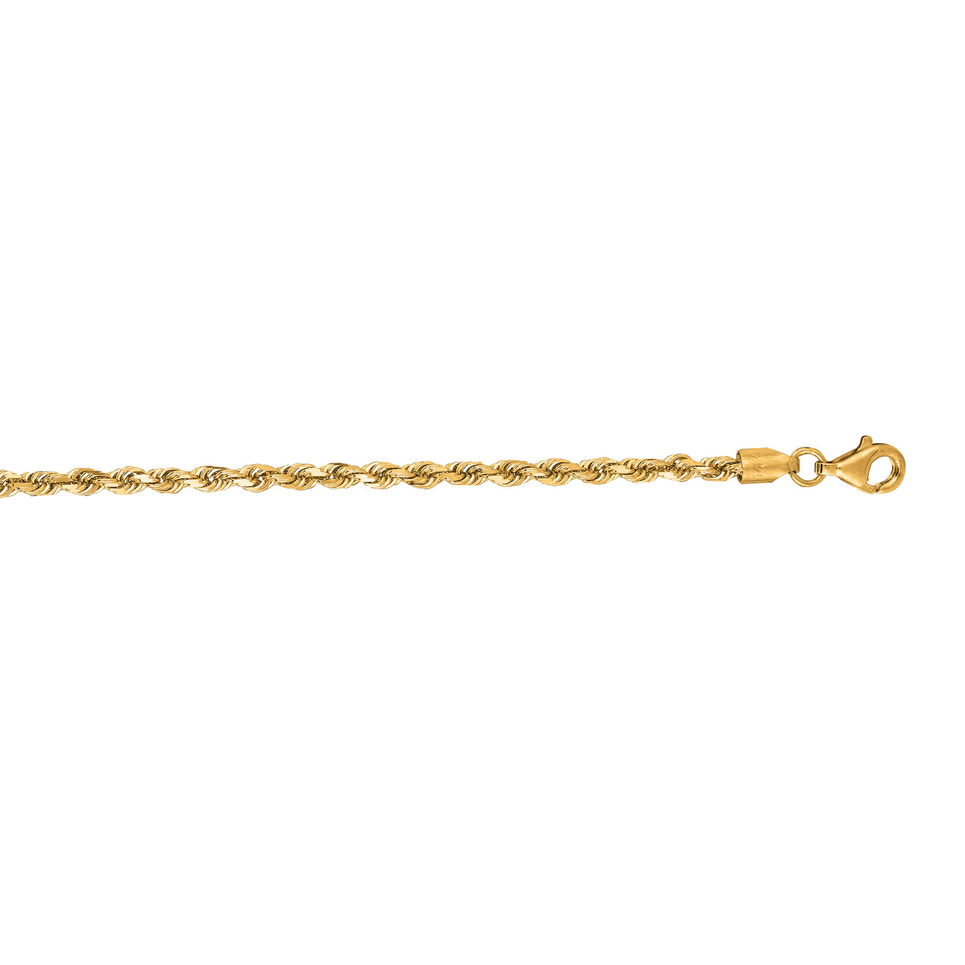 14K Gold 24"" 2.75mm Diamond Cut Royal Rope Chain