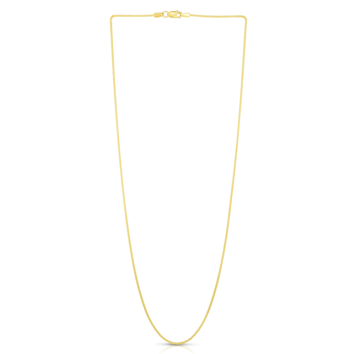 14K Gold 1mm Round Wheat Chain